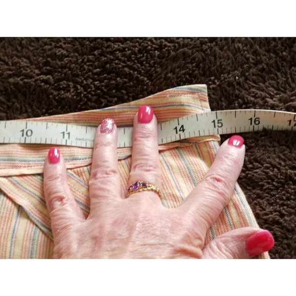 Vivienne Tam Mini Skirt StripedLinen Front Pockets Side Zip Fully Lined Womens4 - Picture 5 of 6